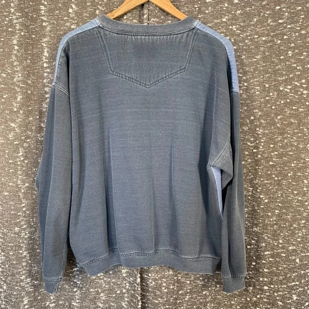 Vintage Y2K Saturdays Blue/Gray Pullover‎ Sweatshirt Embroidered Skate Mens